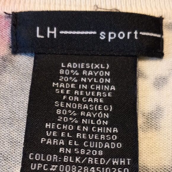 LH Sport Women's XL V Neck Lightweight Bead Embellished Sweater Granny Chic - Picture 3 of 5